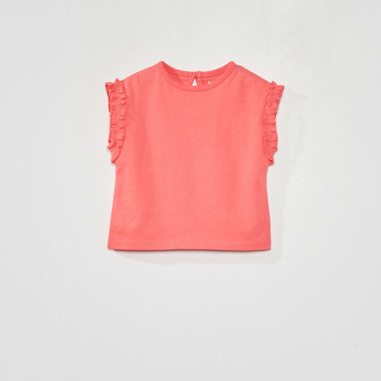 Lot de 2 tee-shirts avec fronces volantées Rose/rayé