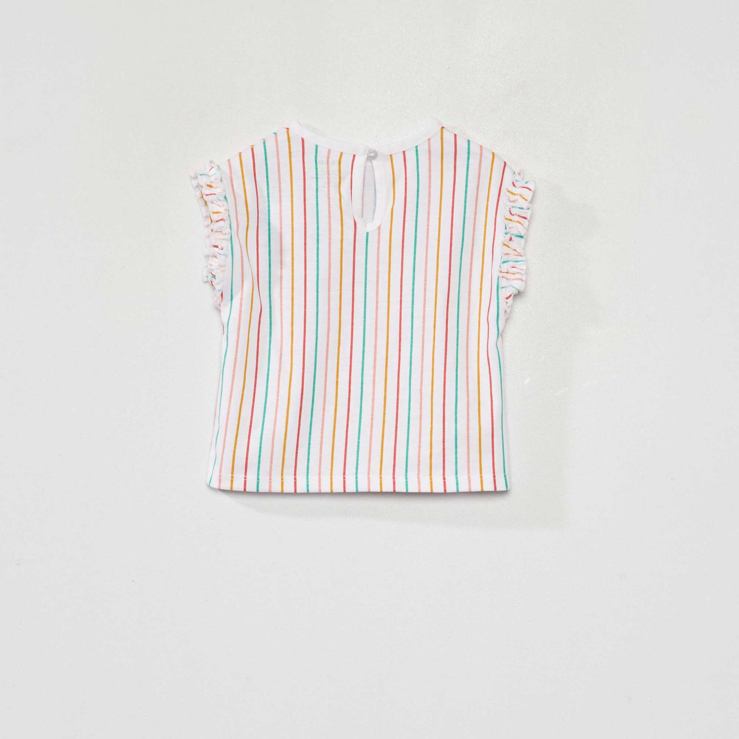 Lot de 2 tee-shirts avec fronces volantées Rose/rayé