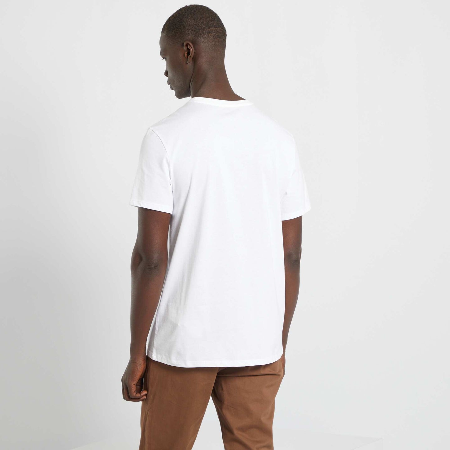 T-shirt droit en jersey uni blanc