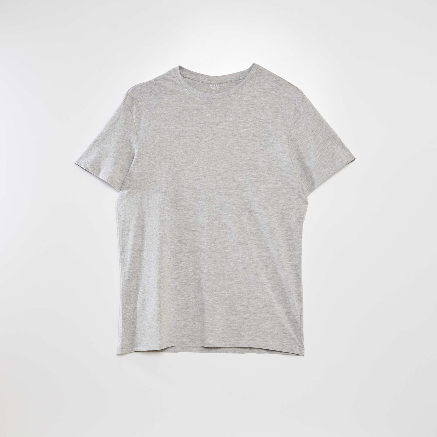 T-shirt droit en jersey uni gris chiné clair