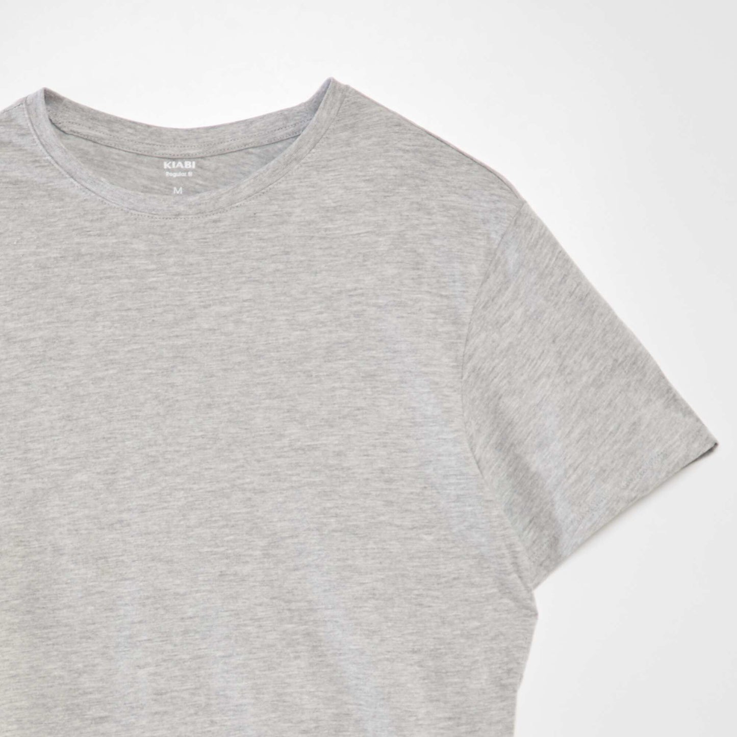 T-shirt droit en jersey uni gris chiné clair