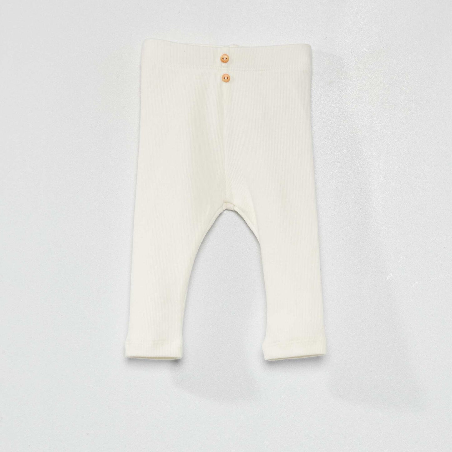 Legging uni en maille côtelée blanc