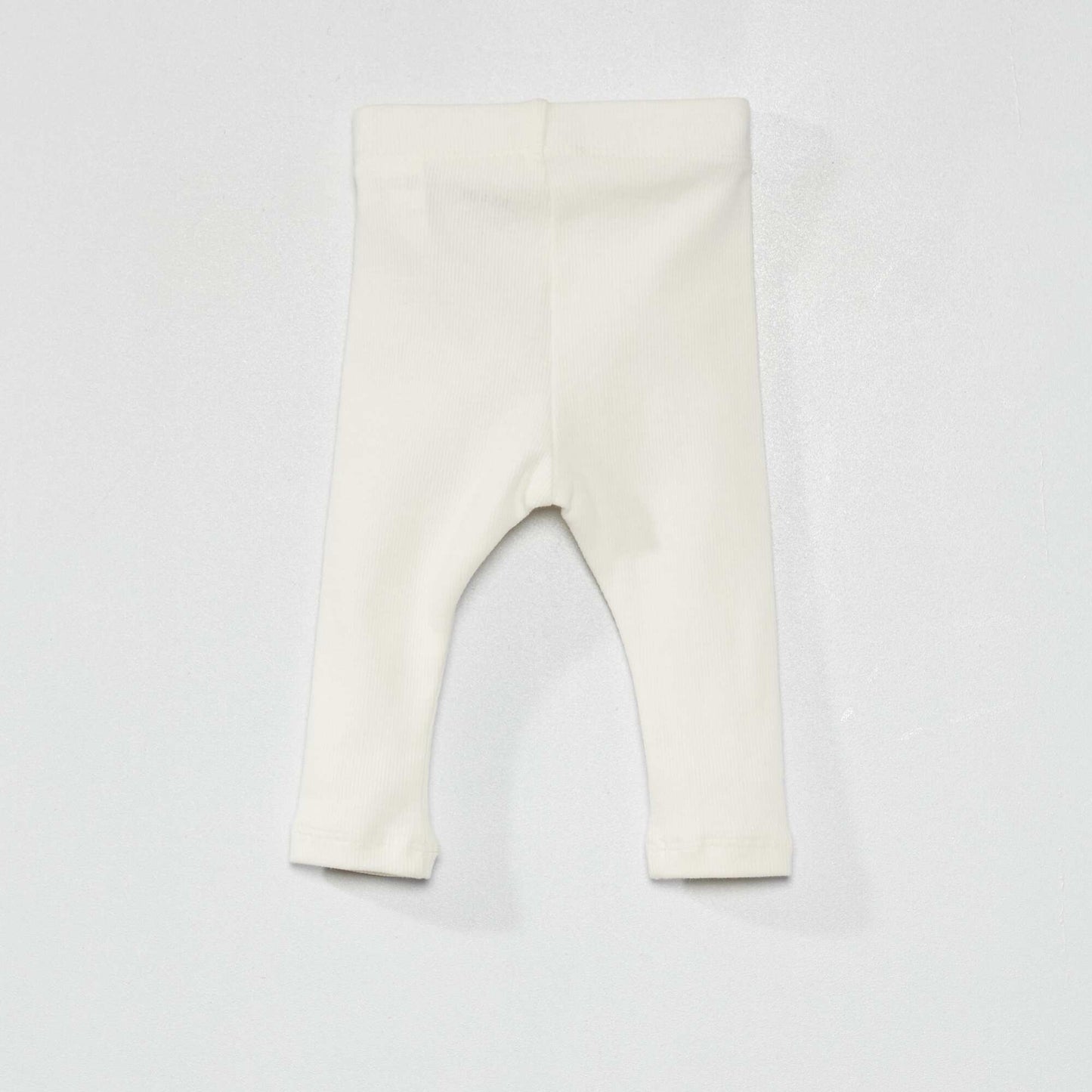 Legging uni en maille côtelée blanc