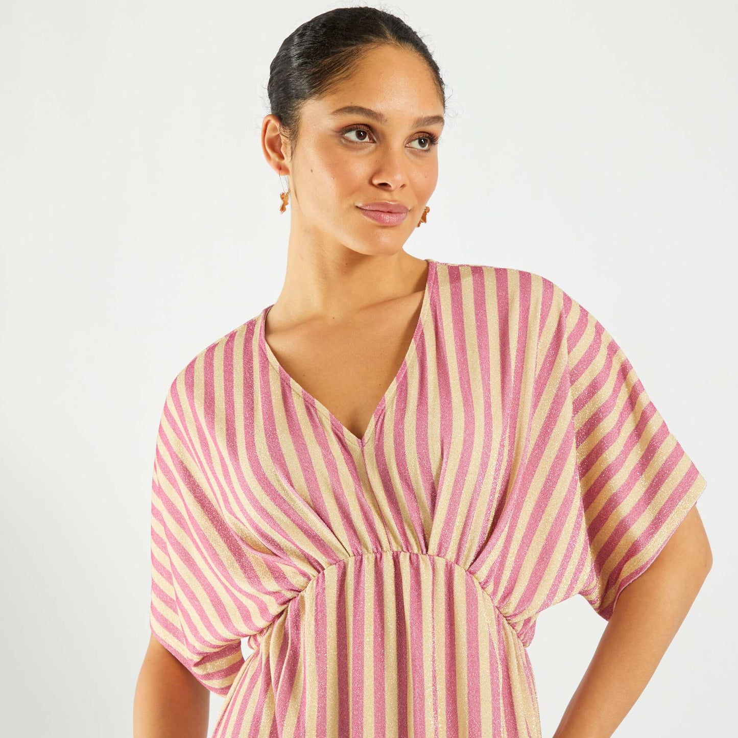 Robe courte à paillettes Rose