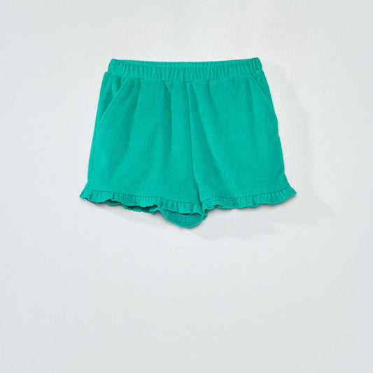 Short en maille éponge Vert