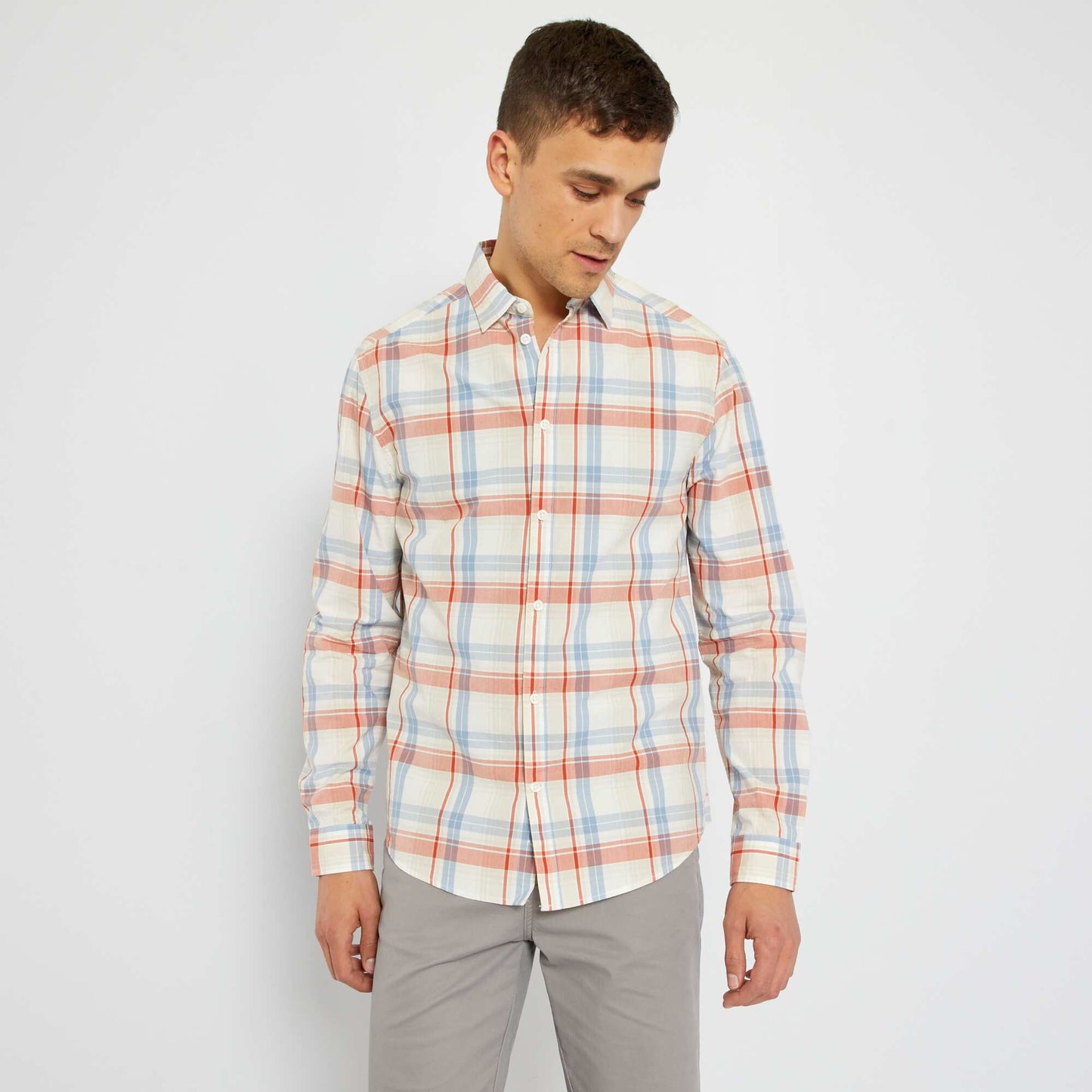 Chemise à carreaux Orange