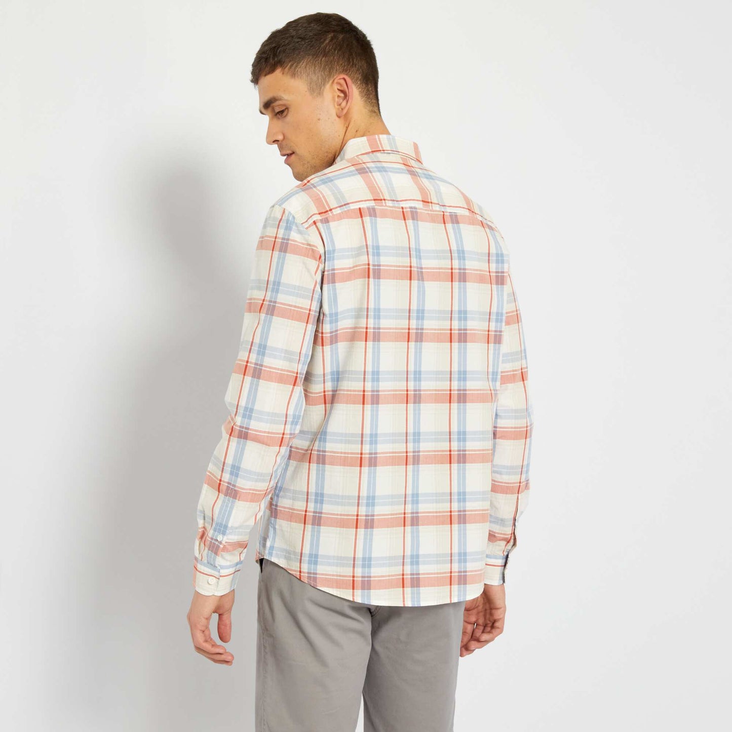 Chemise à carreaux Orange