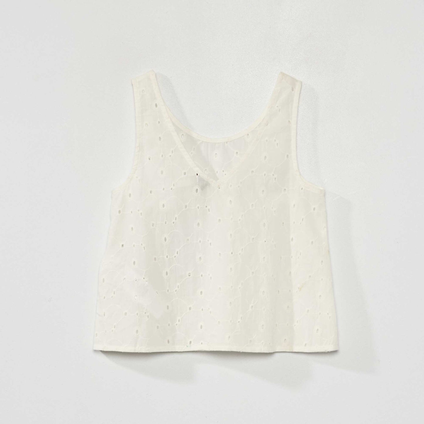 Top en broderie anglaise blanc