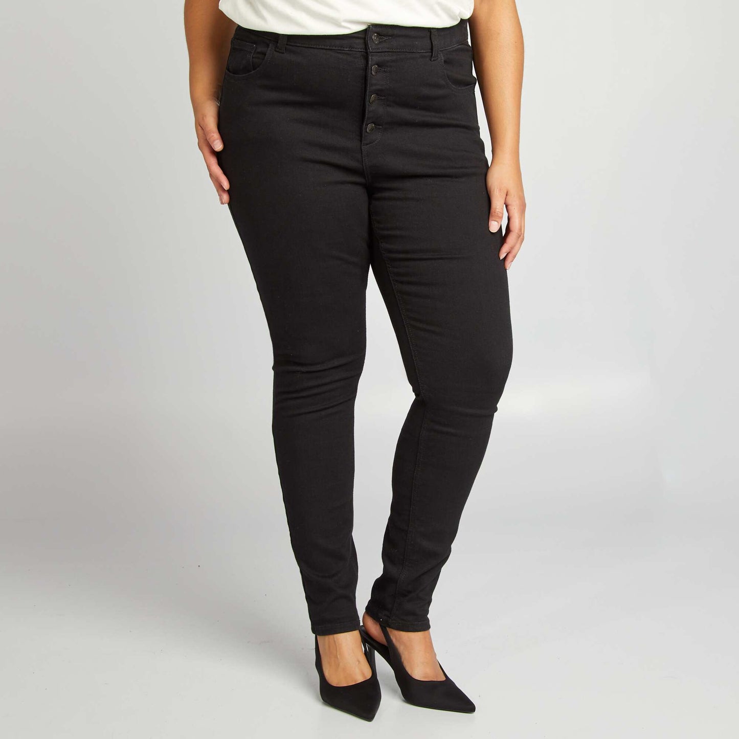 Pantalon skinny stretch - 5 poches - L30 Noir