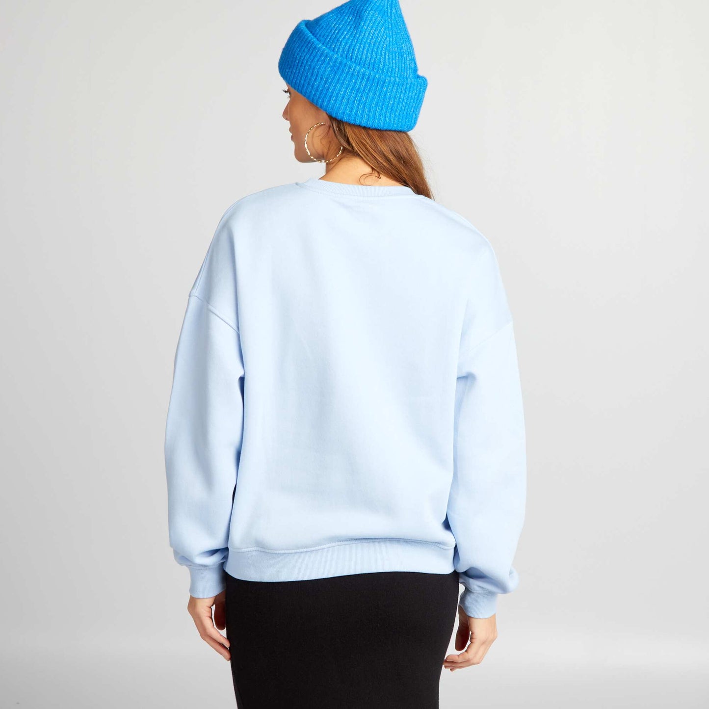 Sweat en molleton uni Bleu clair