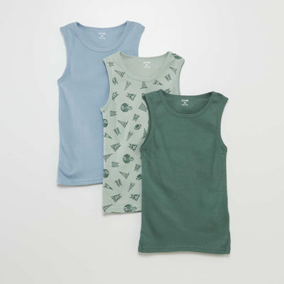 Lot de 3 débardeurs VERT/BLEU
