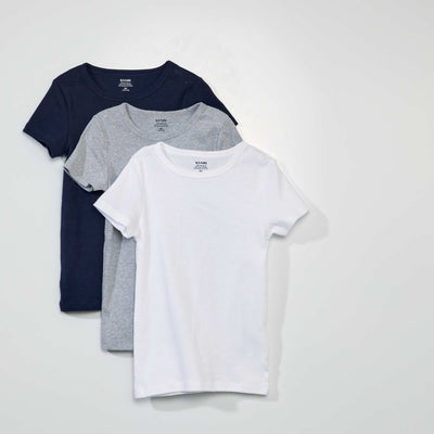 Lot de 3 maillots de corps manches courtes Bleu