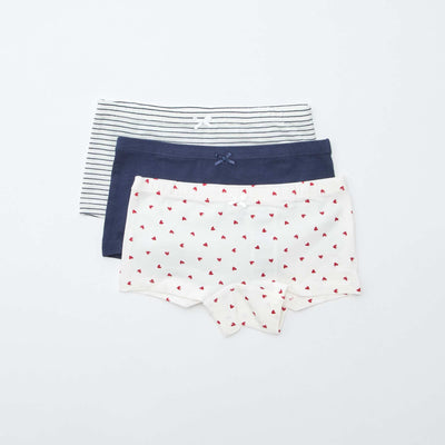 Lot de 3 shortys BLANC