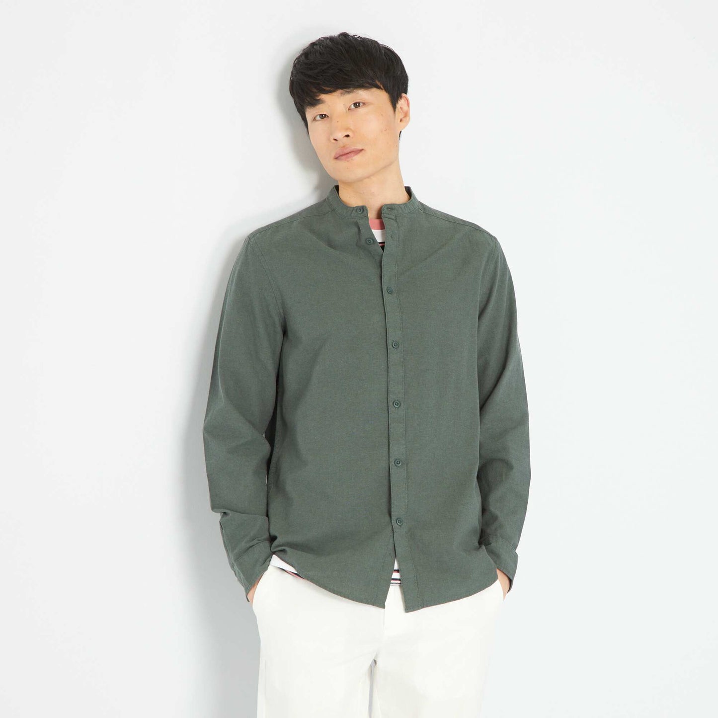 Chemise légère unie Vert