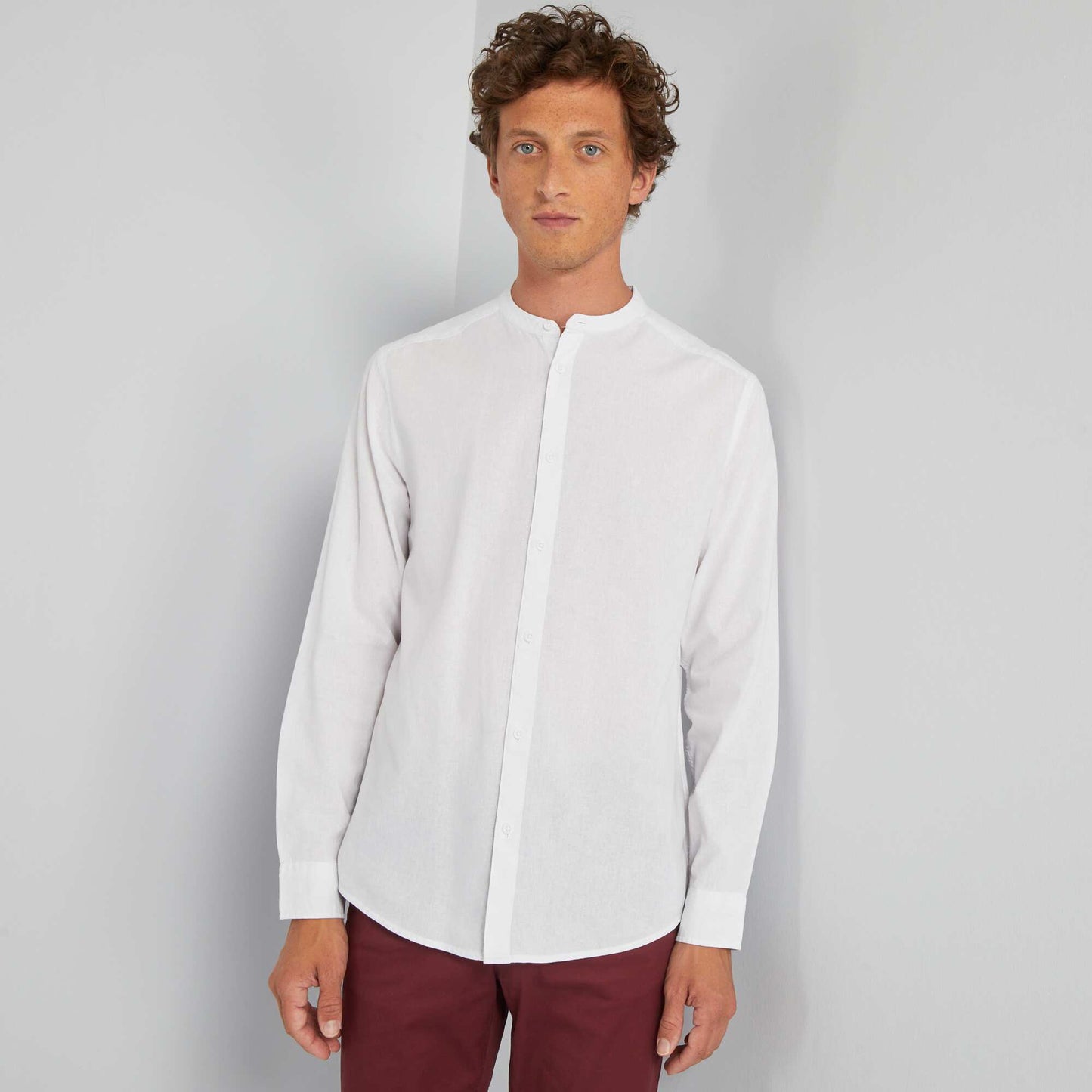 Chemise légère unie blanc