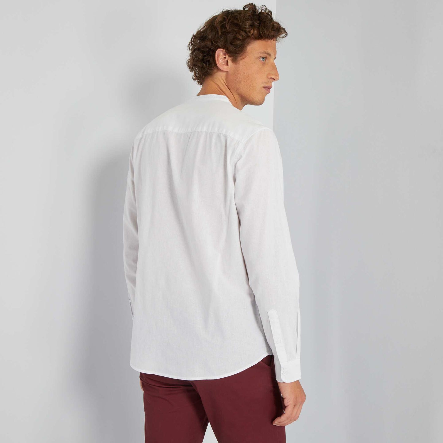 Chemise légère unie blanc