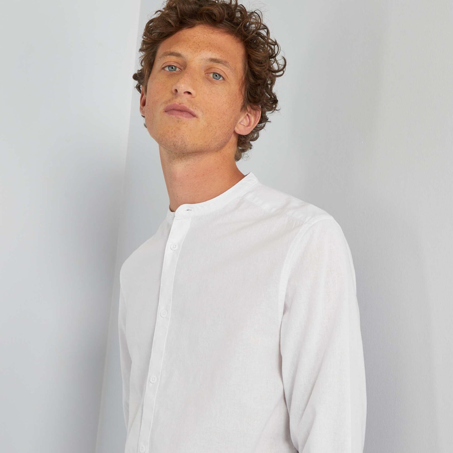 Chemise légère unie blanc