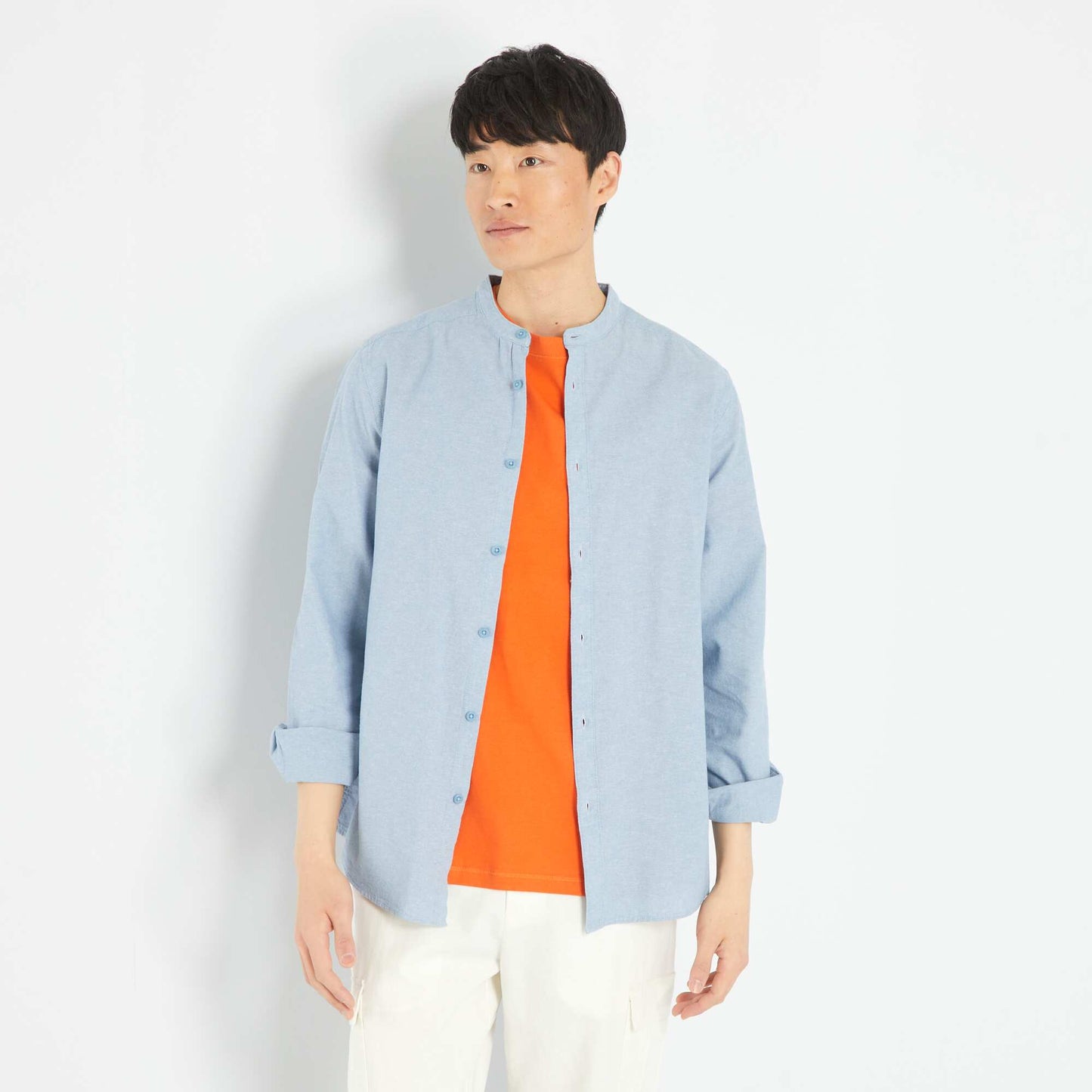 Chemise légère unie Bleu