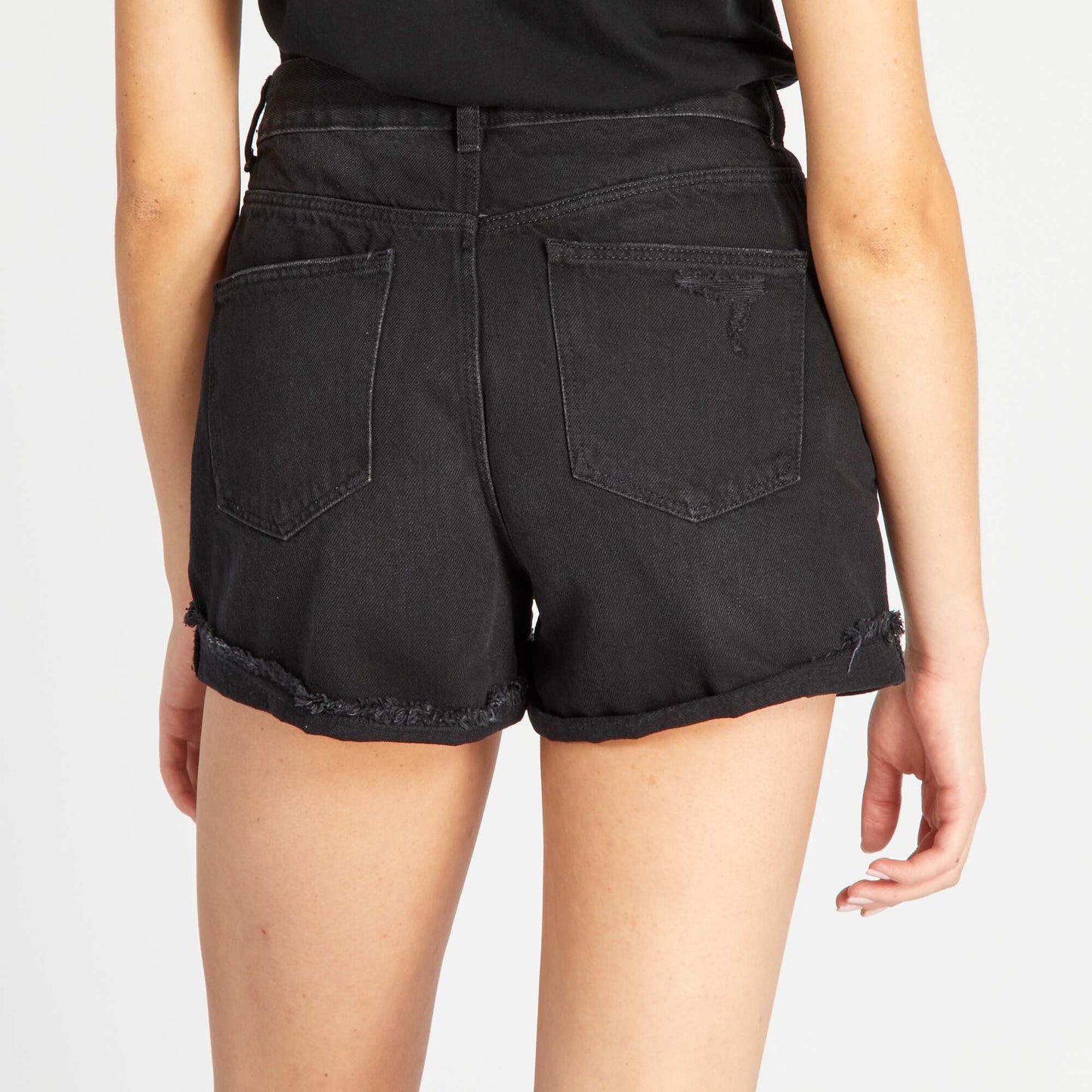 Short en denim Noir