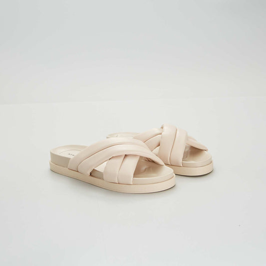 Mules à brides croisées Beige