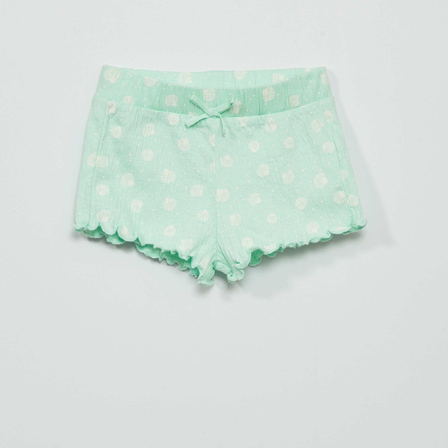 Short en jersey smocké Vert