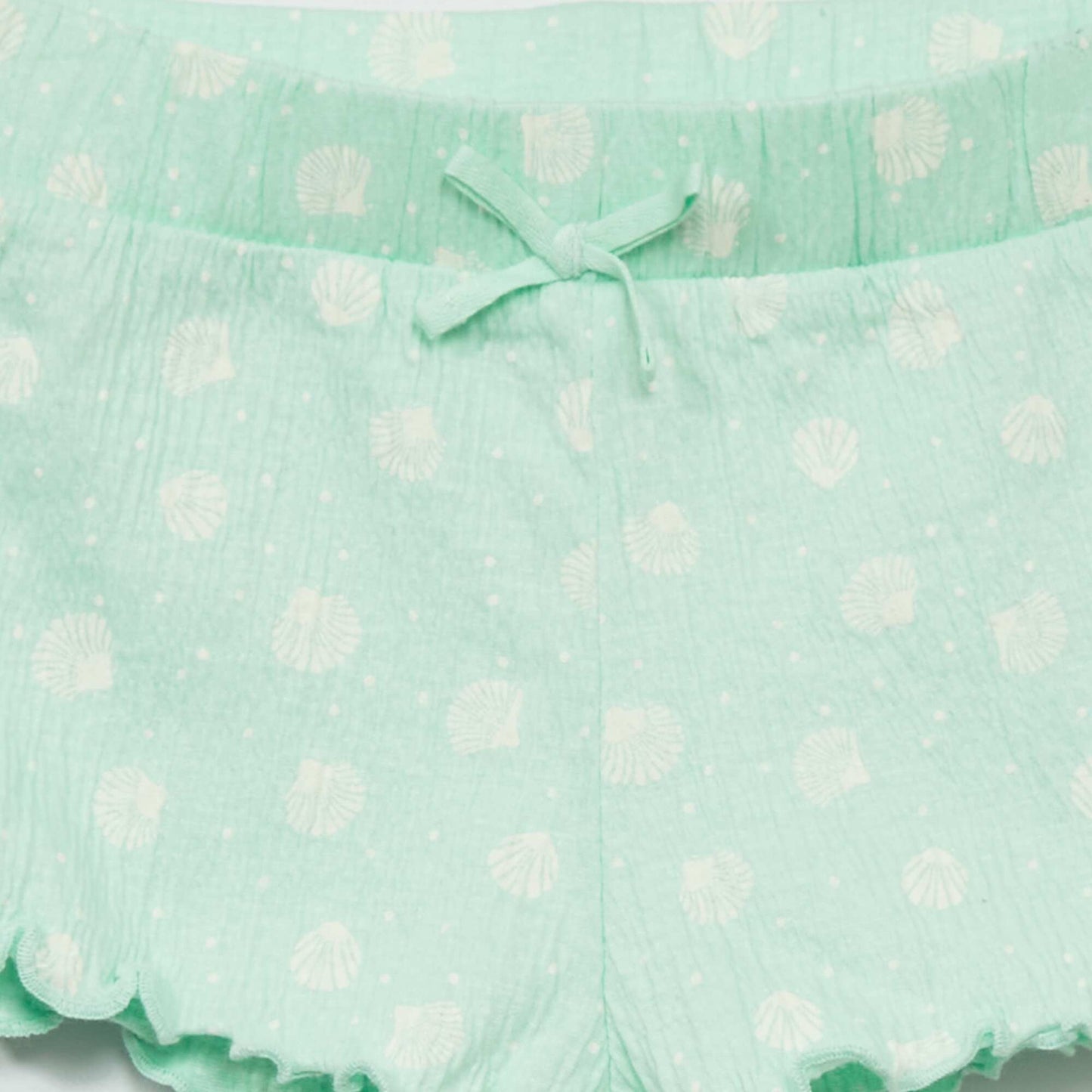 Short en jersey smocké Vert