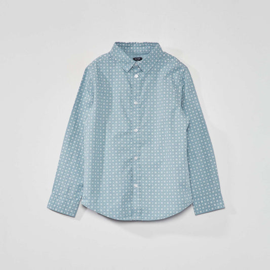 Chemise en popeline Bleu