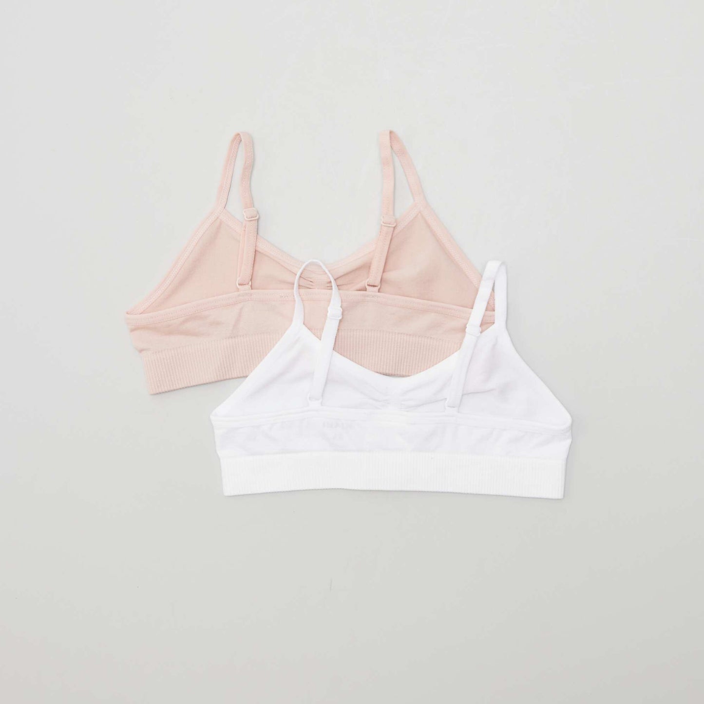 Lot de 2 brassières en jersey Blanc/rose