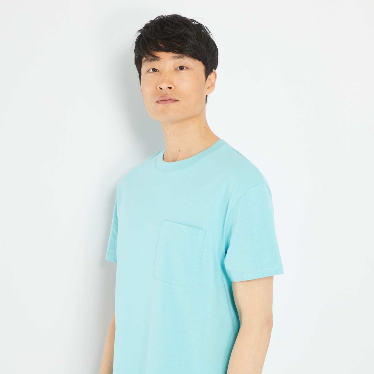 T-shirt large en jersey avec poche Bleu ciel