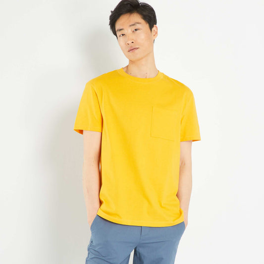 T-shirt large en jersey avec poche Jaune