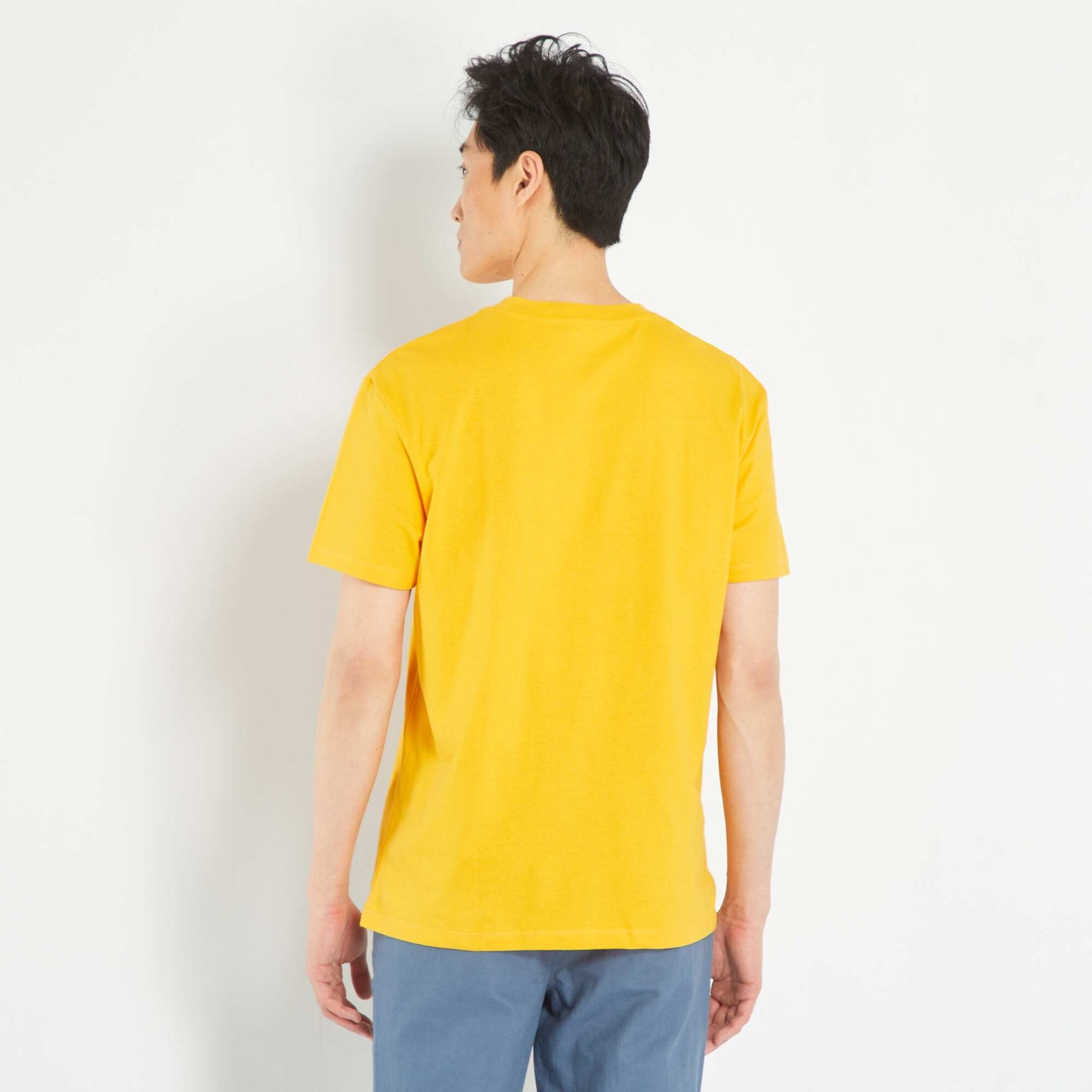 T-shirt large en jersey avec poche Jaune