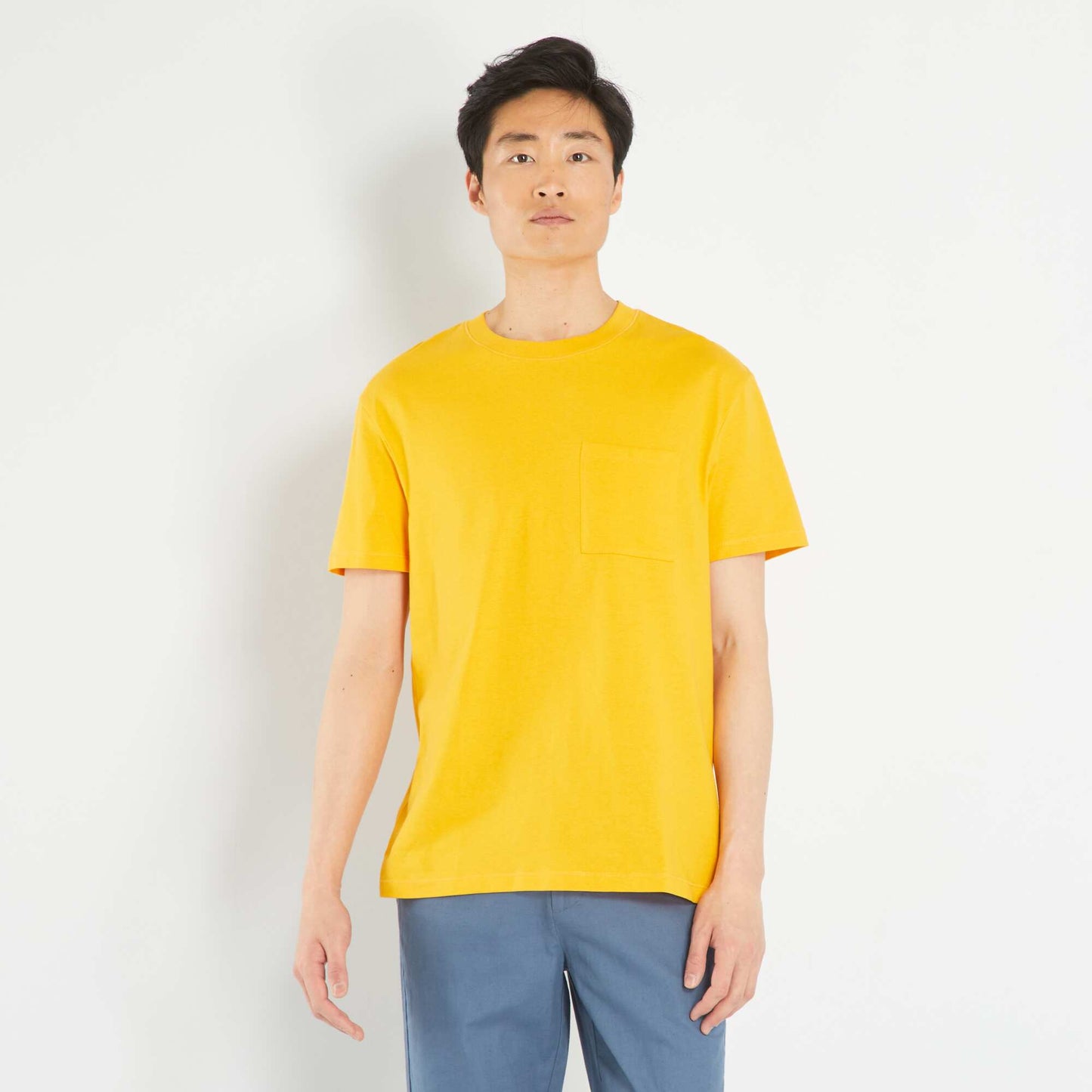 T-shirt large en jersey avec poche Jaune