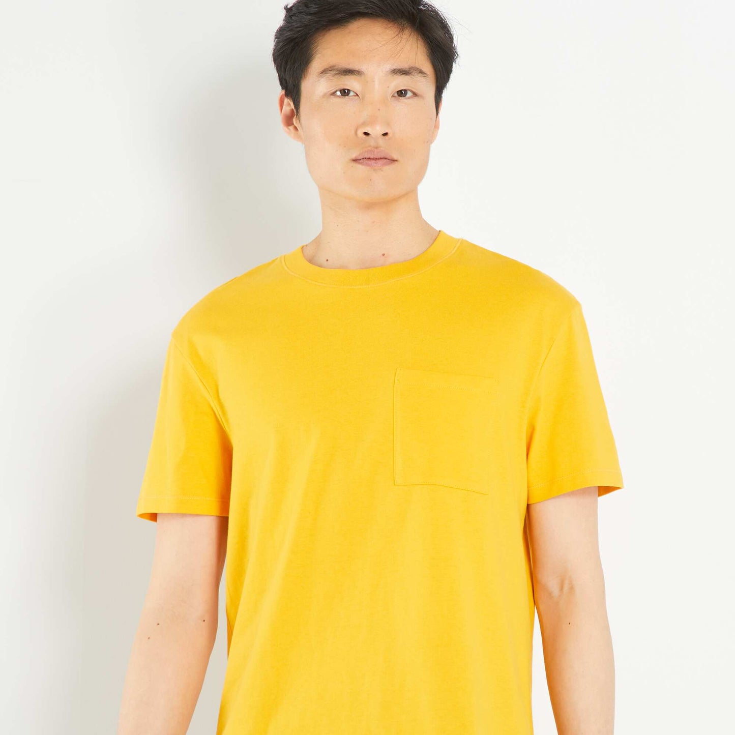 T-shirt large en jersey avec poche Jaune