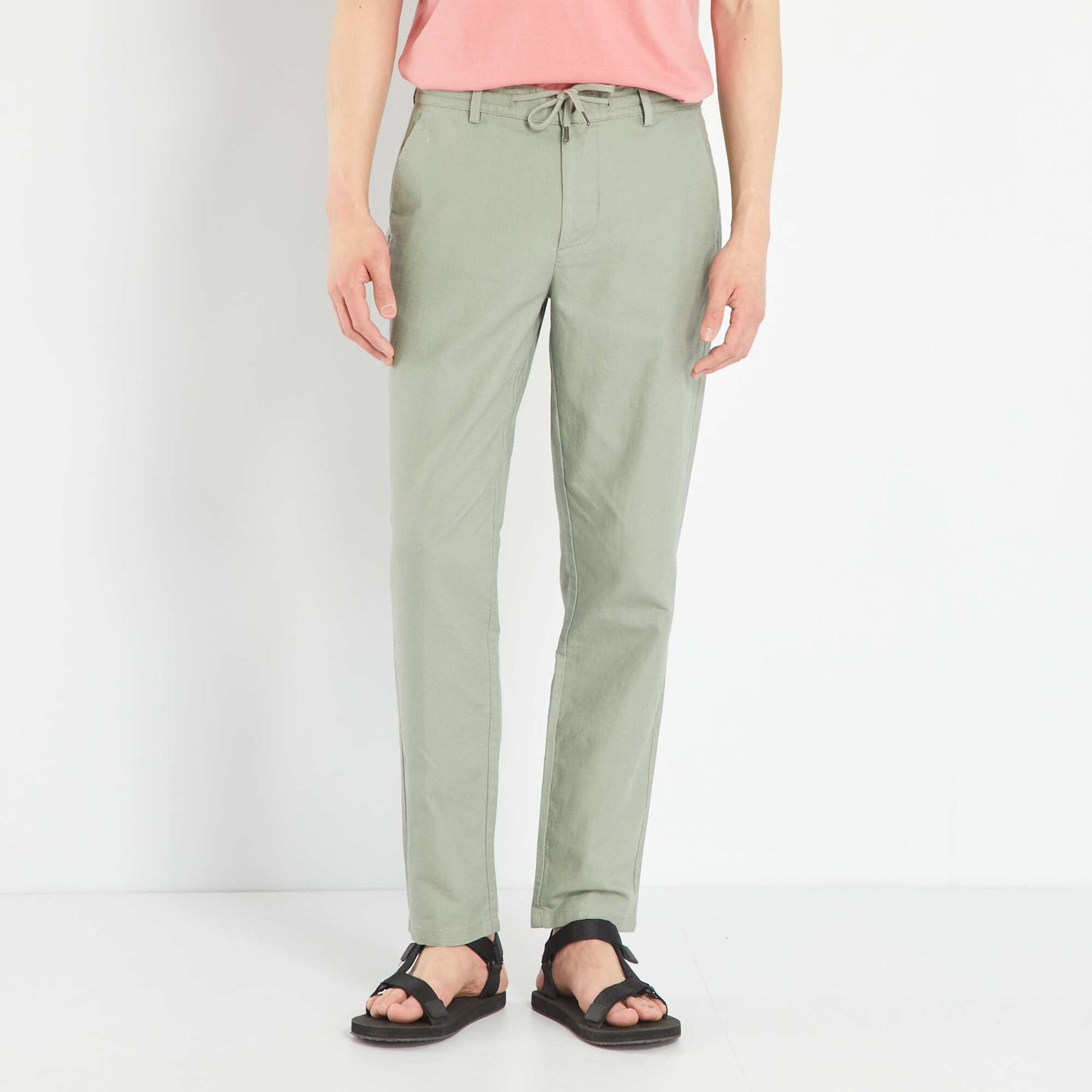 Pantalon chino slim Vert