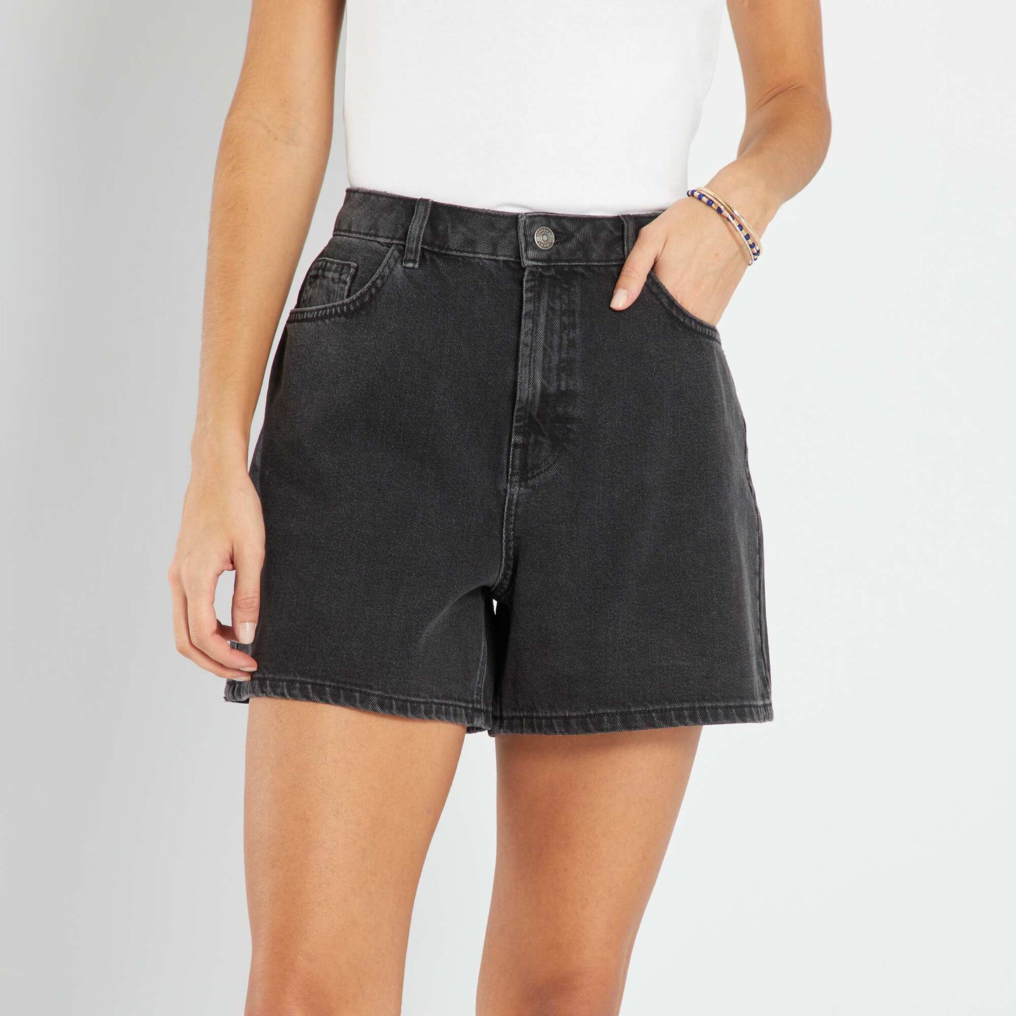 Short en jean - 5 poches Noir