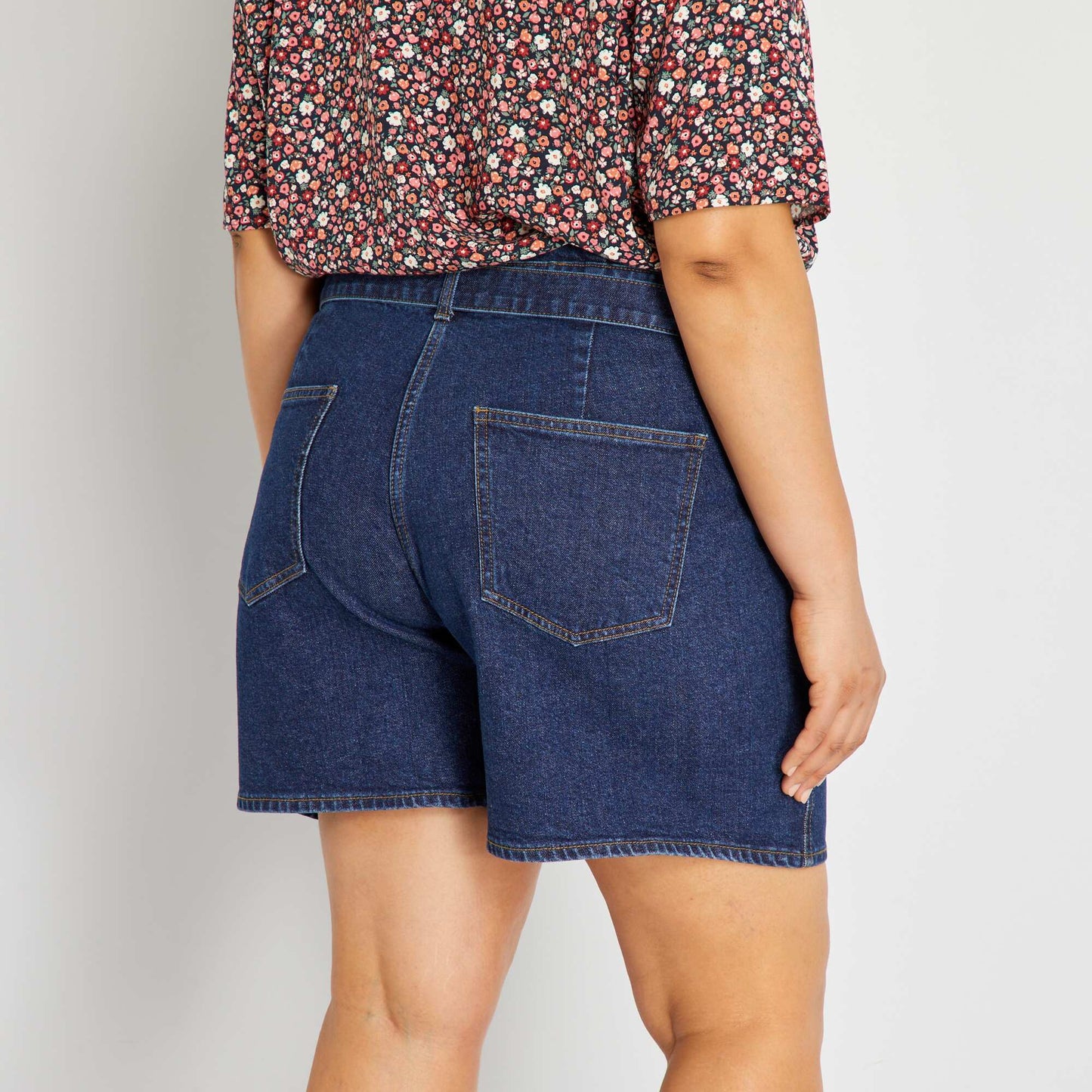 Short en jean paperbag Bleu brut