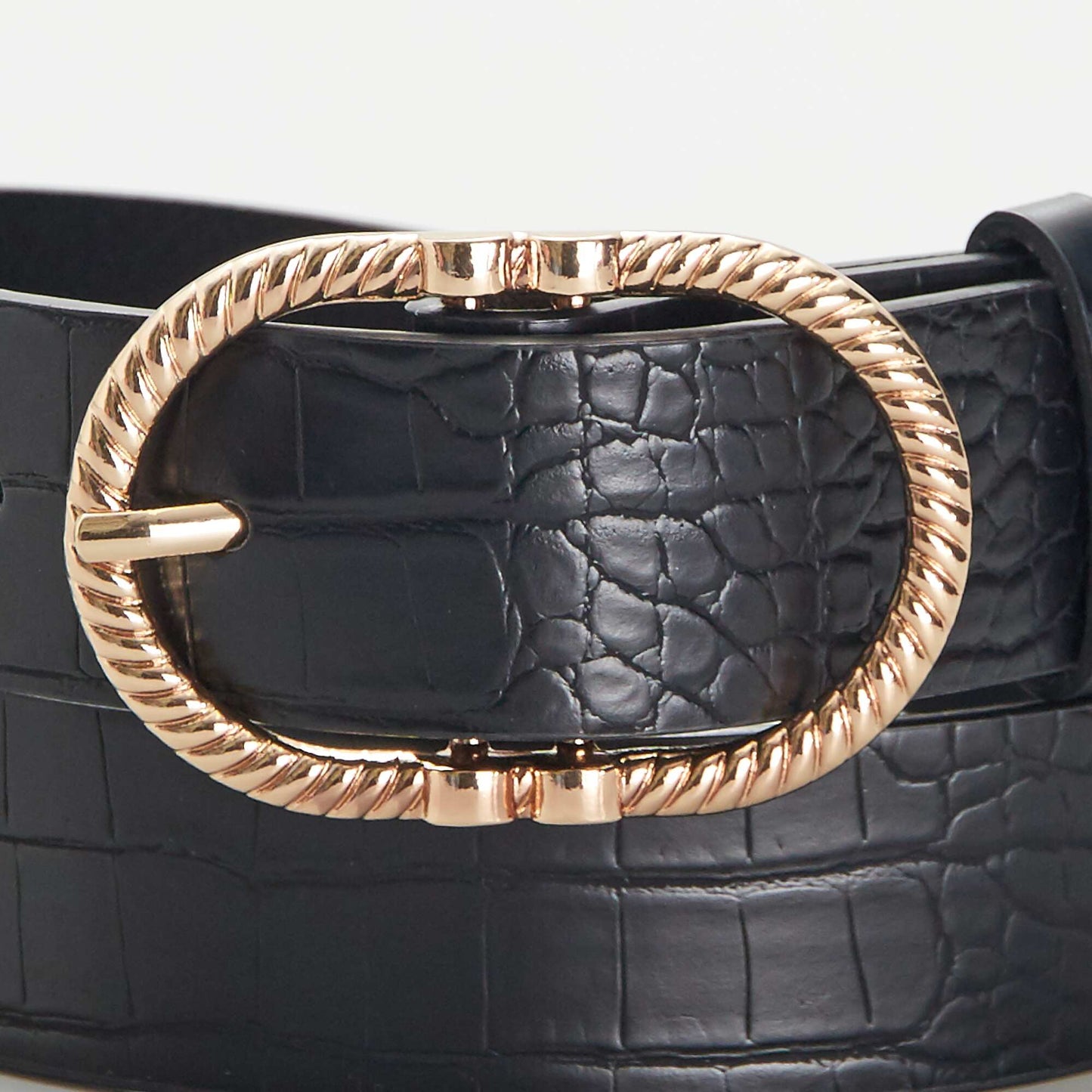 Ceinture effet 'croco' Noir