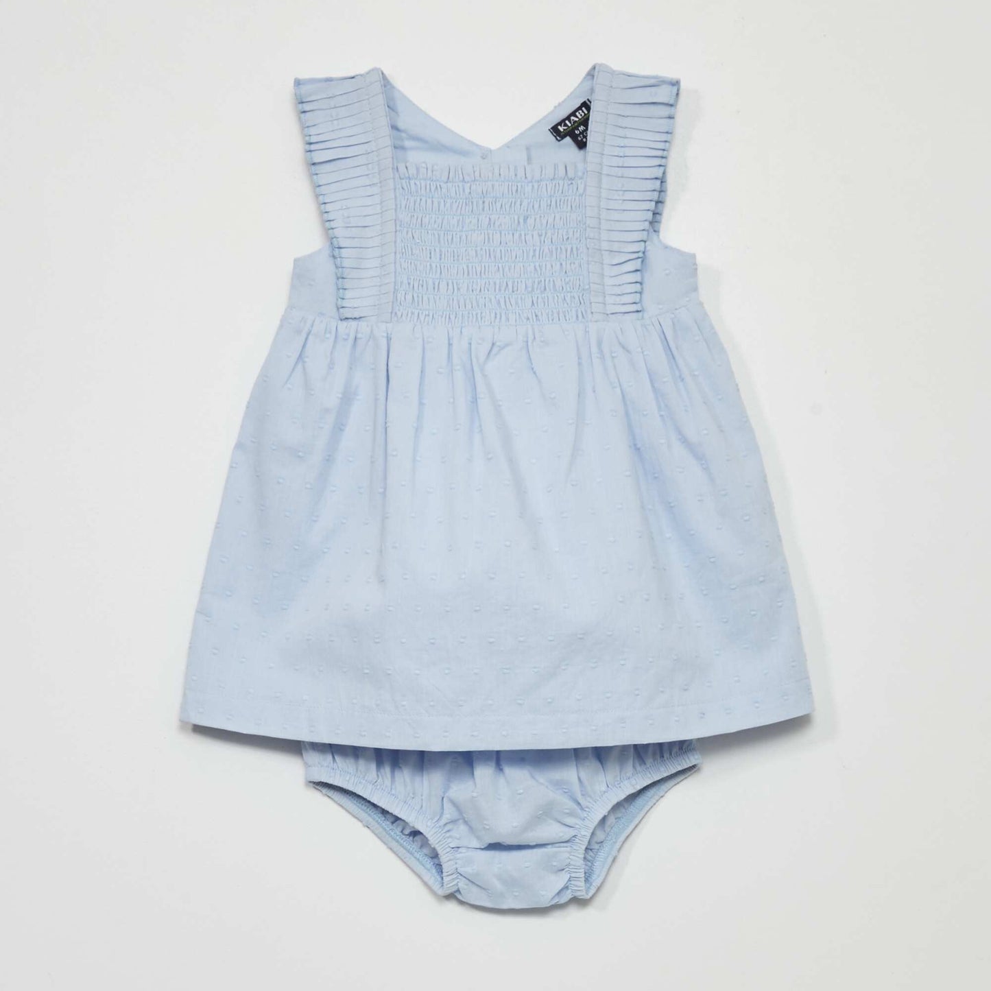 Robe en voile de coton + culotte - 2 pièces Bleu