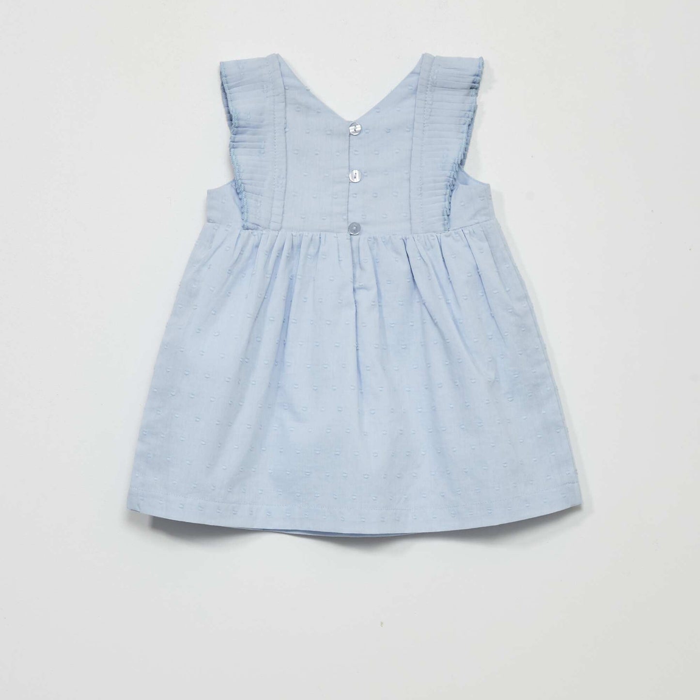 Robe en voile de coton + culotte - 2 pièces Bleu