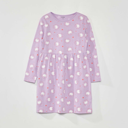 Robe en jersey avec imprimé Violet