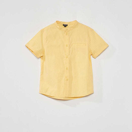 Chemise manches courtes à motif Jaune