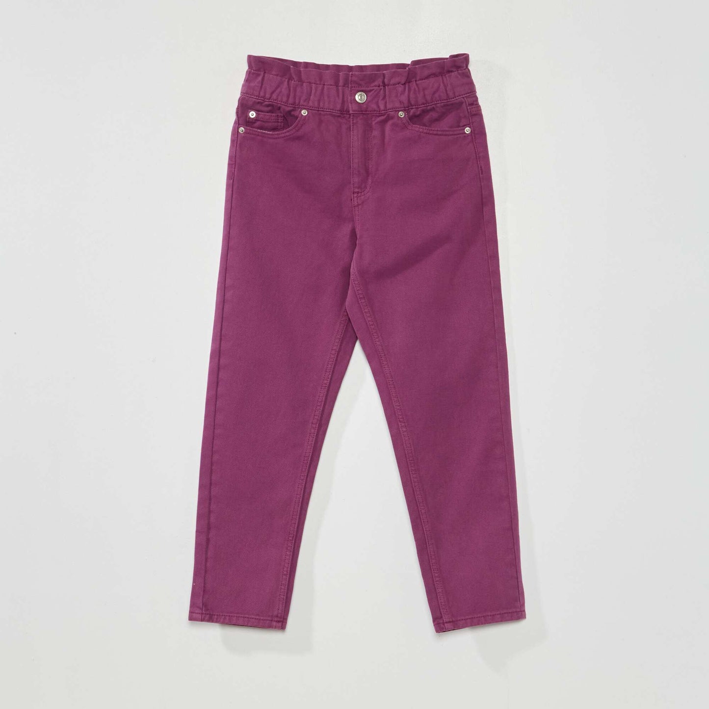 Pantalon denim coupe mom prune