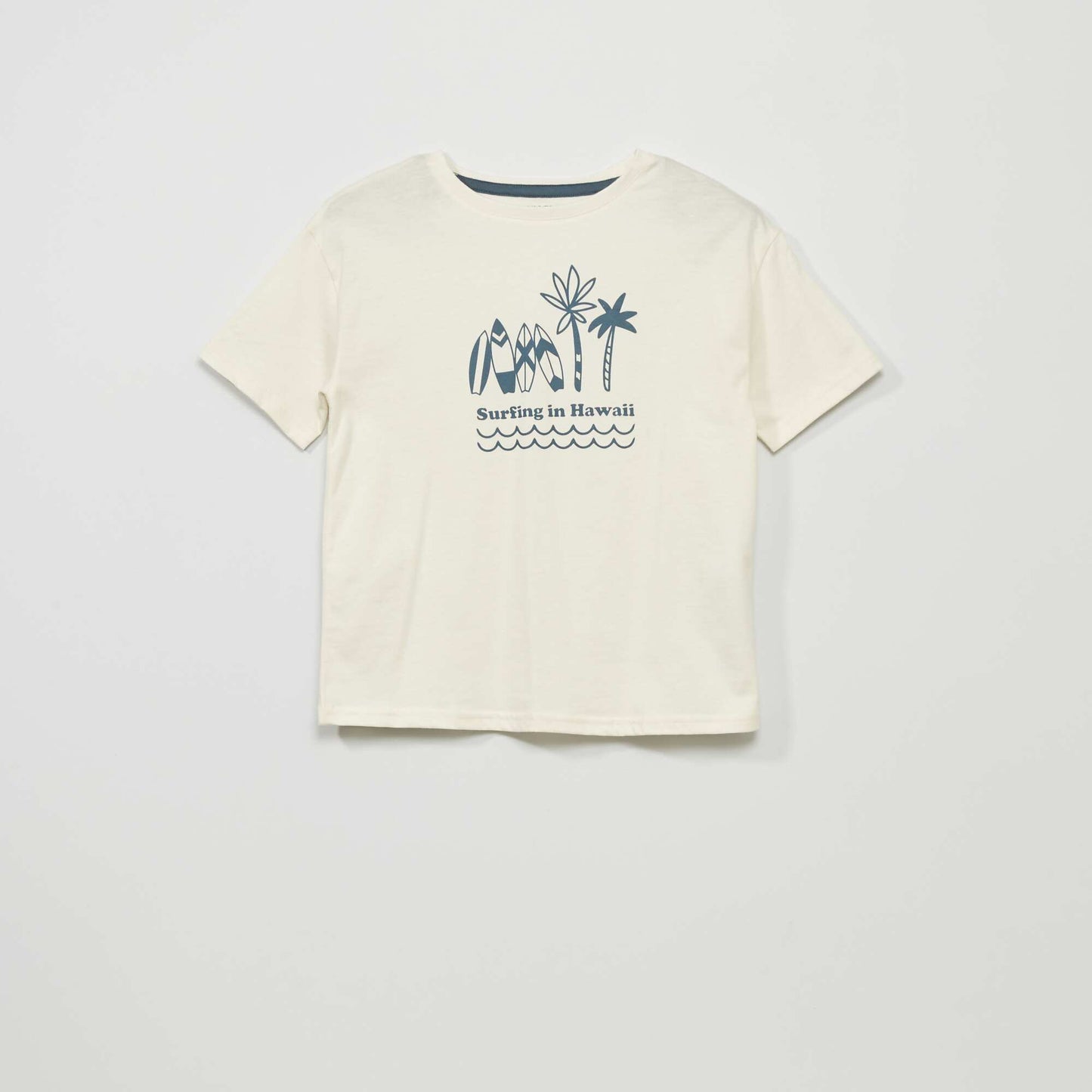 T-shirt imprimé 'Surf' 'Hawaï' Blanc