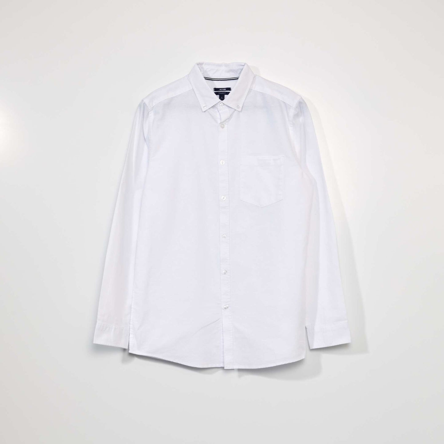 Chemise droite coton oxford blanc