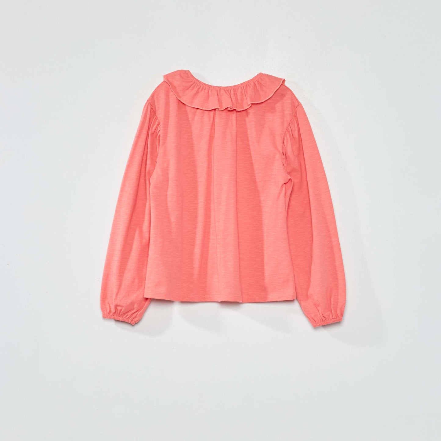 T-shirt col collerette rose