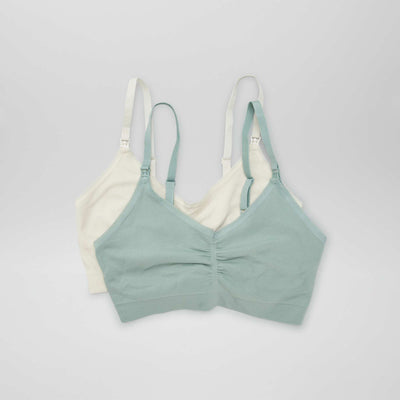 Lot de 2 soutiens-gorge d'allaitement Vert/écru