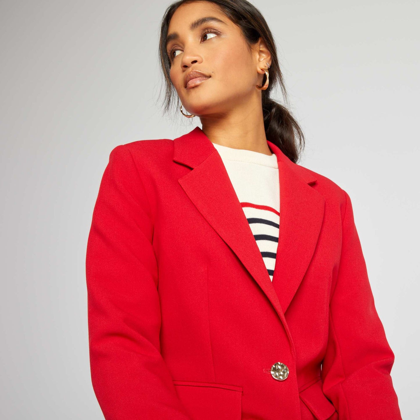 Veste de blazer mi-longue Rouge