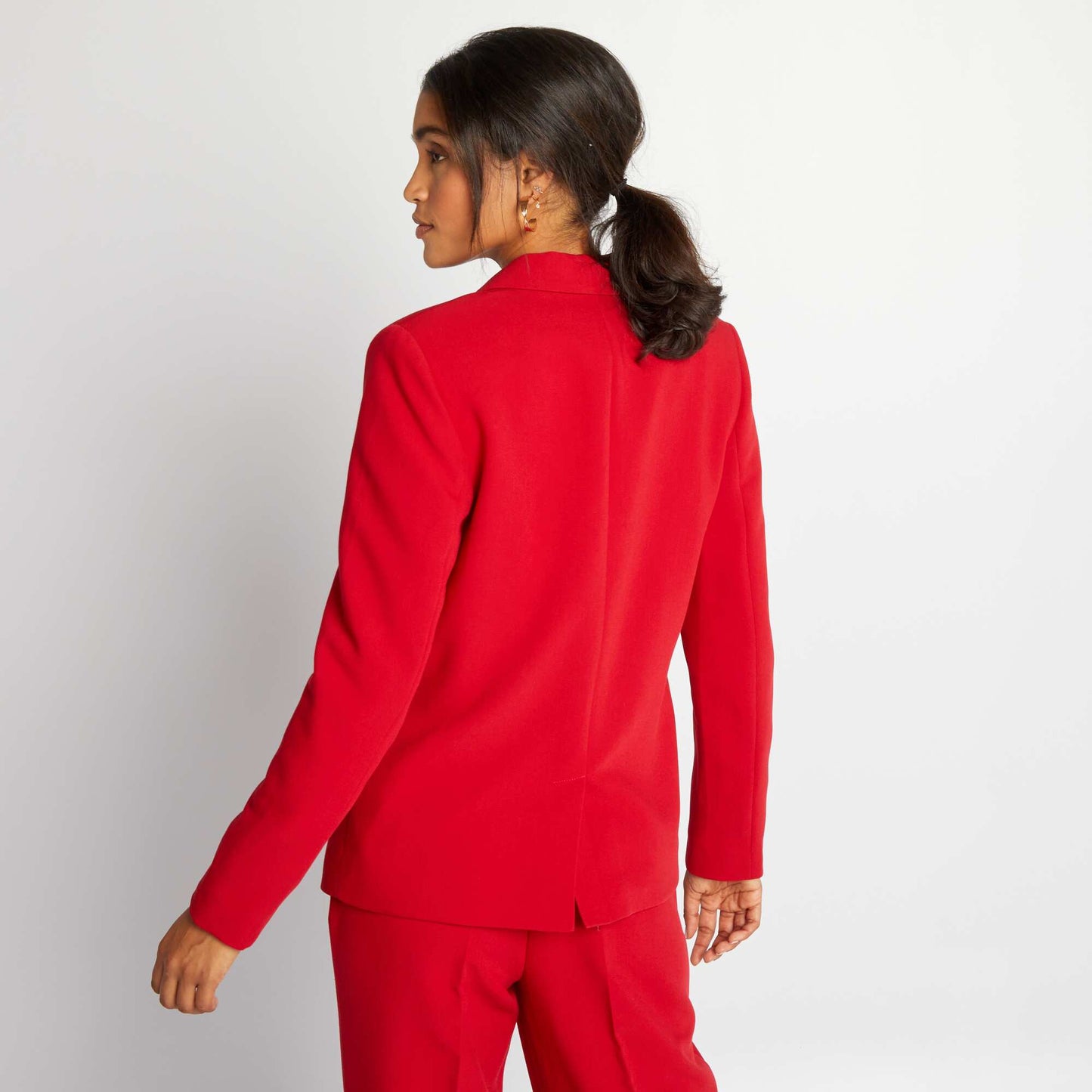 Veste de blazer mi-longue Rouge