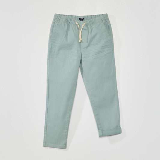 Pantalon jogger en twill Bleu vert