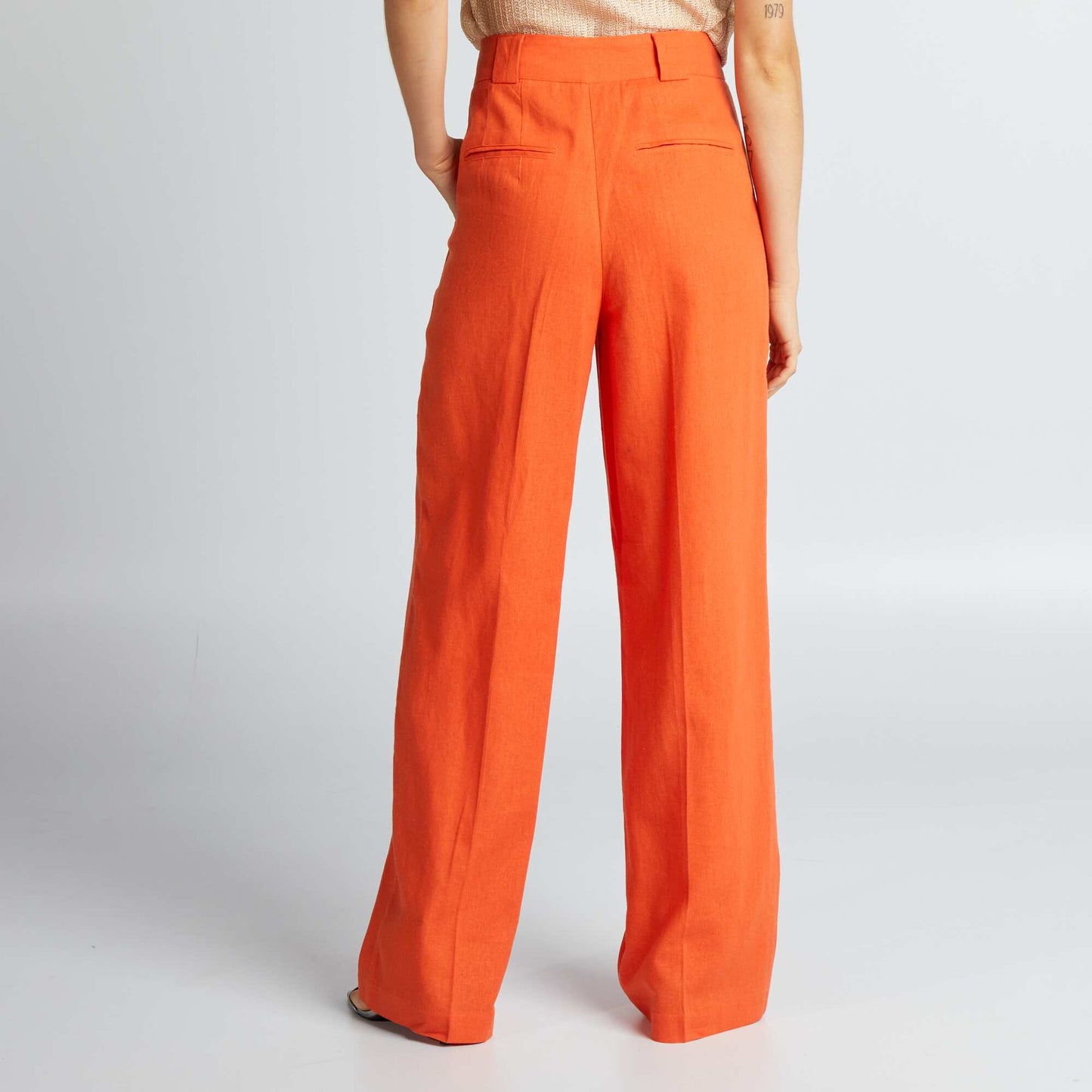 Pantalon wide leg fluide Orange